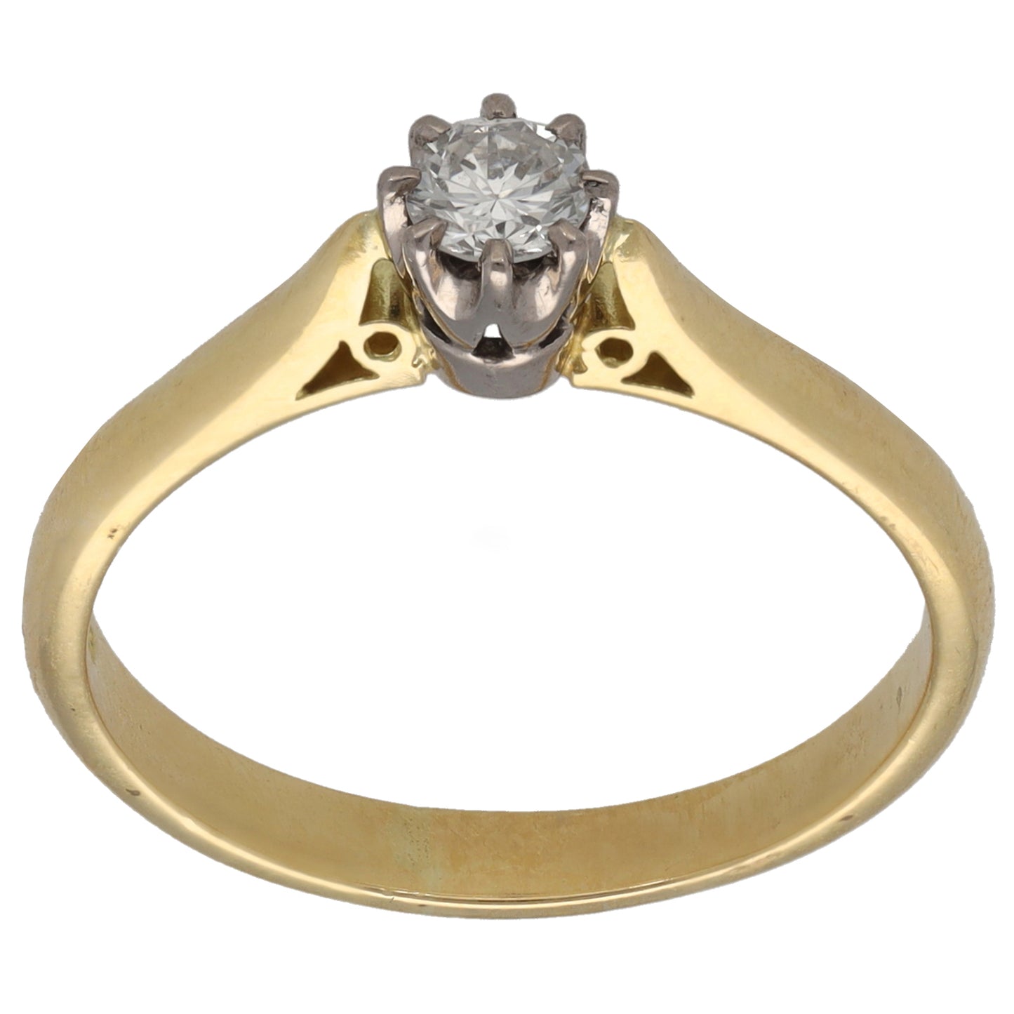 18ct Gold 0.25ct Diamond Solitaire Ring Size O