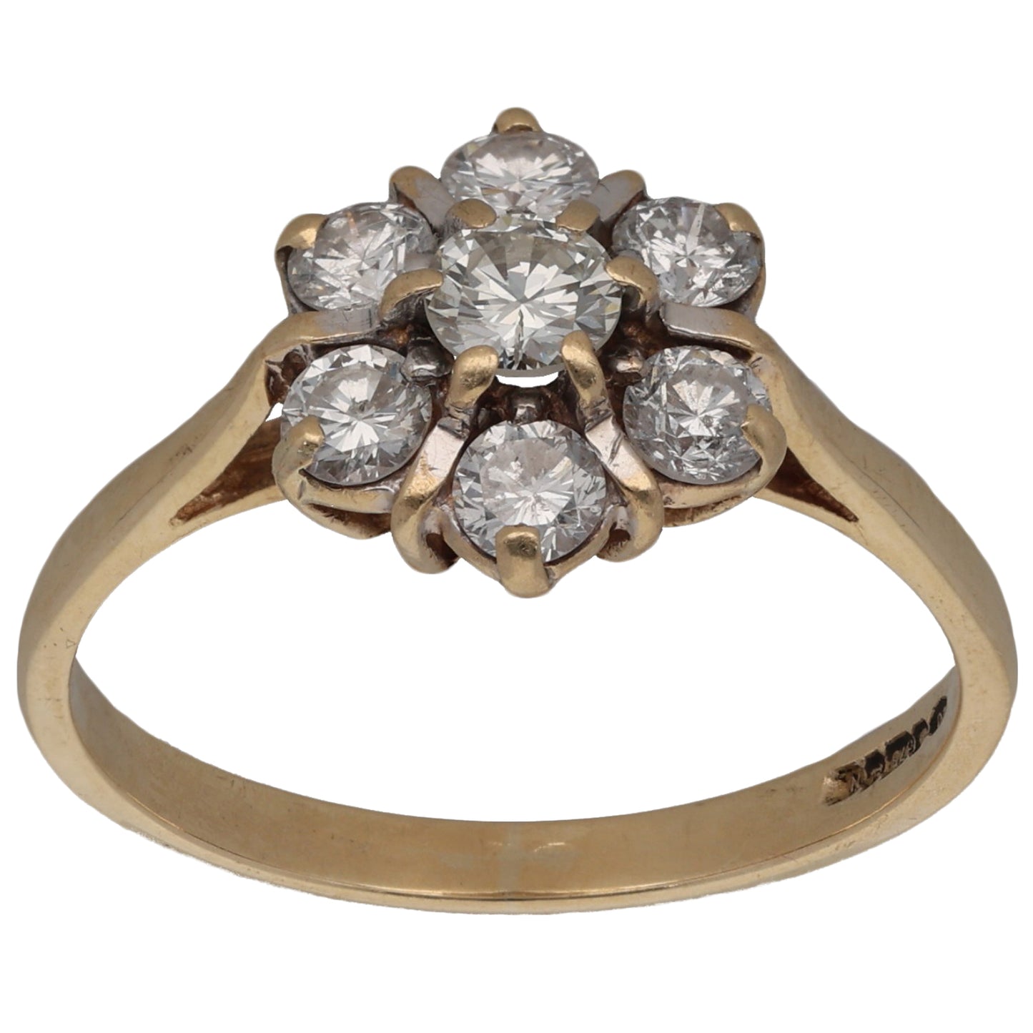 9ct Gold 0.80ct Diamond Cluster Ring Size N