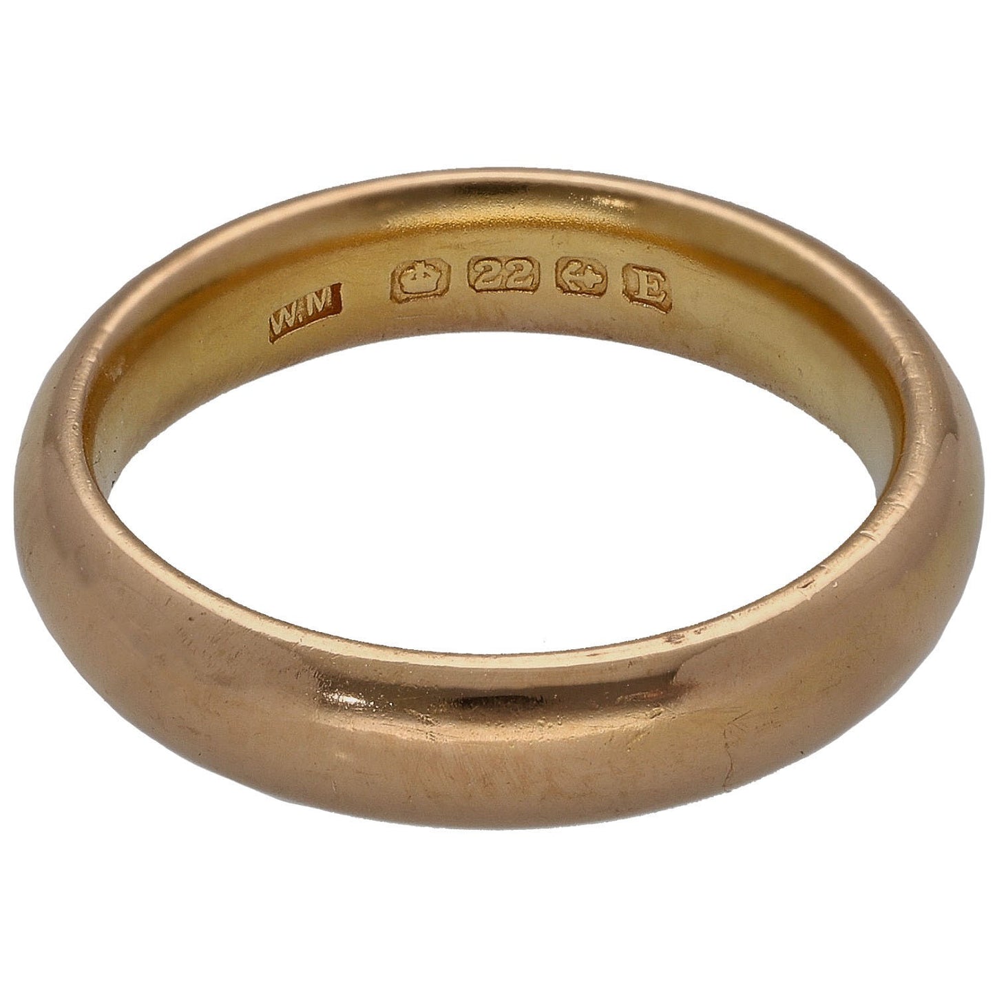 22ct Gold Plain Wedding Ring Size N