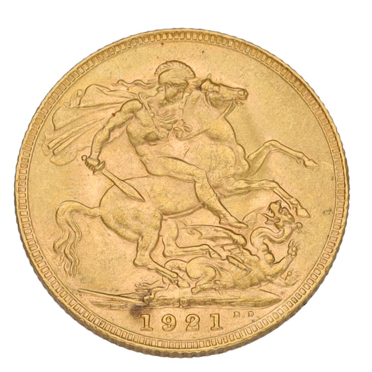 22ct Gold King George V Full Sovereign Coin 1921
