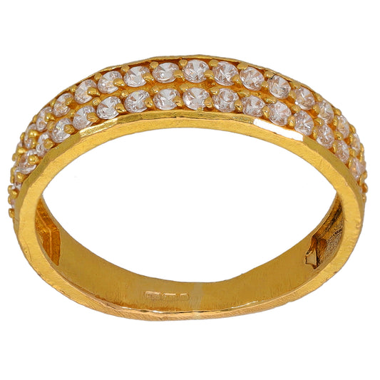 18ct Gold Cubic Zirconia Half Eternity Ring Size N