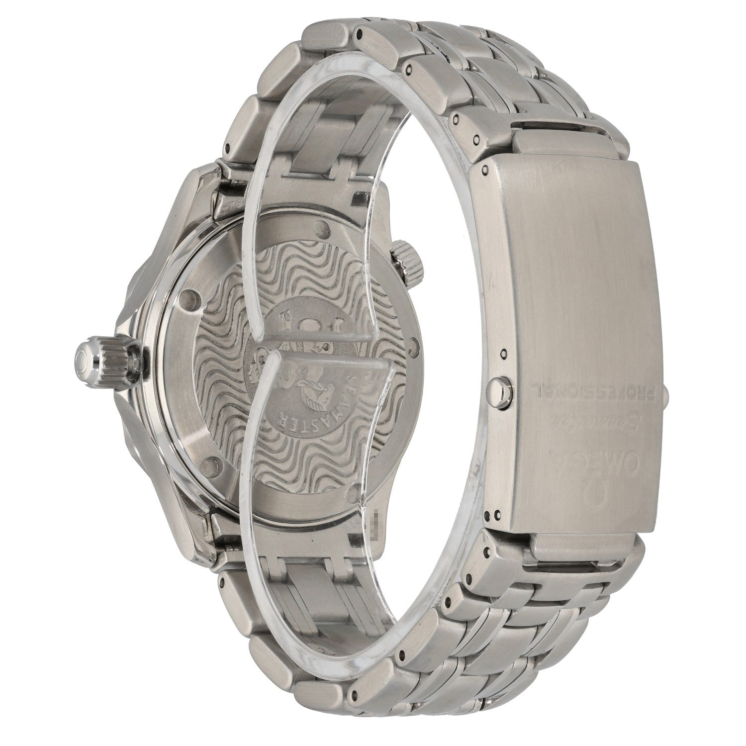 Omega Seamaster 2551.80.00, blue dial, stainless steel, rear angle image