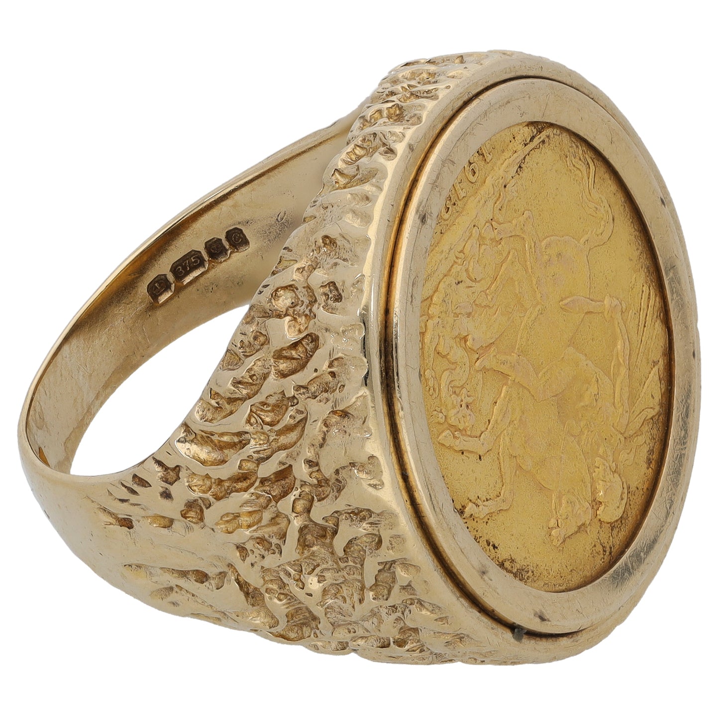 9ct Gold Coin Ring Size T