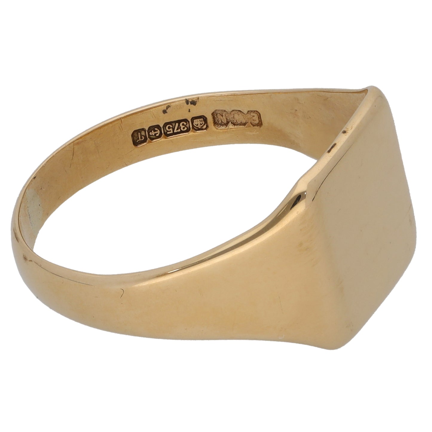 9ct Gold Plain Signet Ring Size U