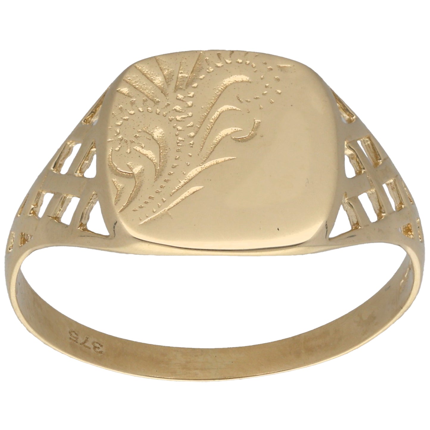 New 9ct Gold Patterned Signet Ring