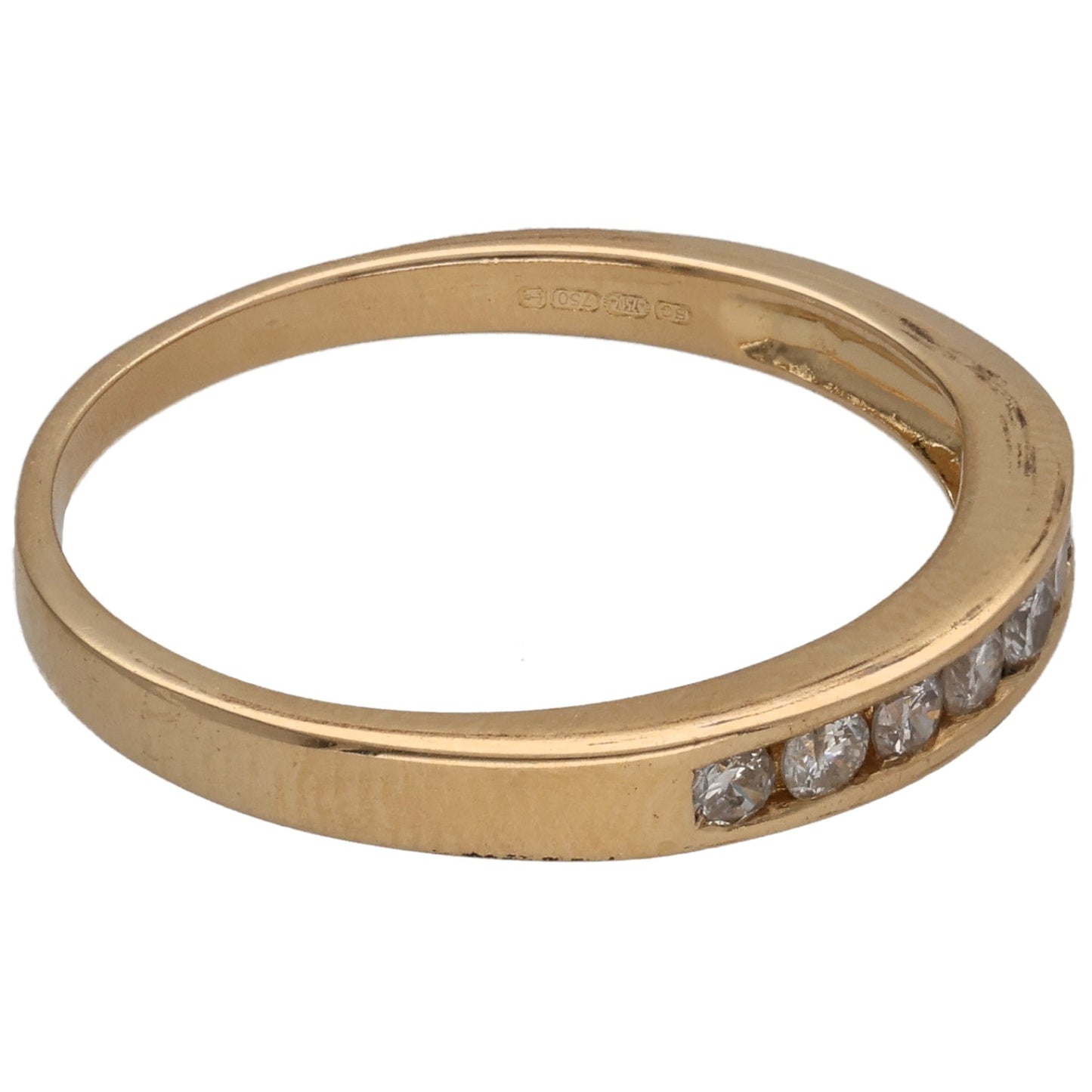 18ct Gold 0.25ct Diamond Half Eternity Ring Size P