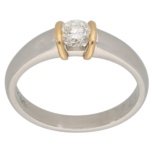 Platinum 0.33ct Diamond Solitaire Ring Size L