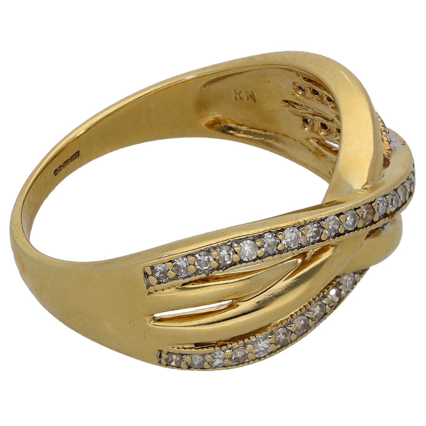 9ct Gold 0.21ct Diamond Dress/Cocktail Ring Size T