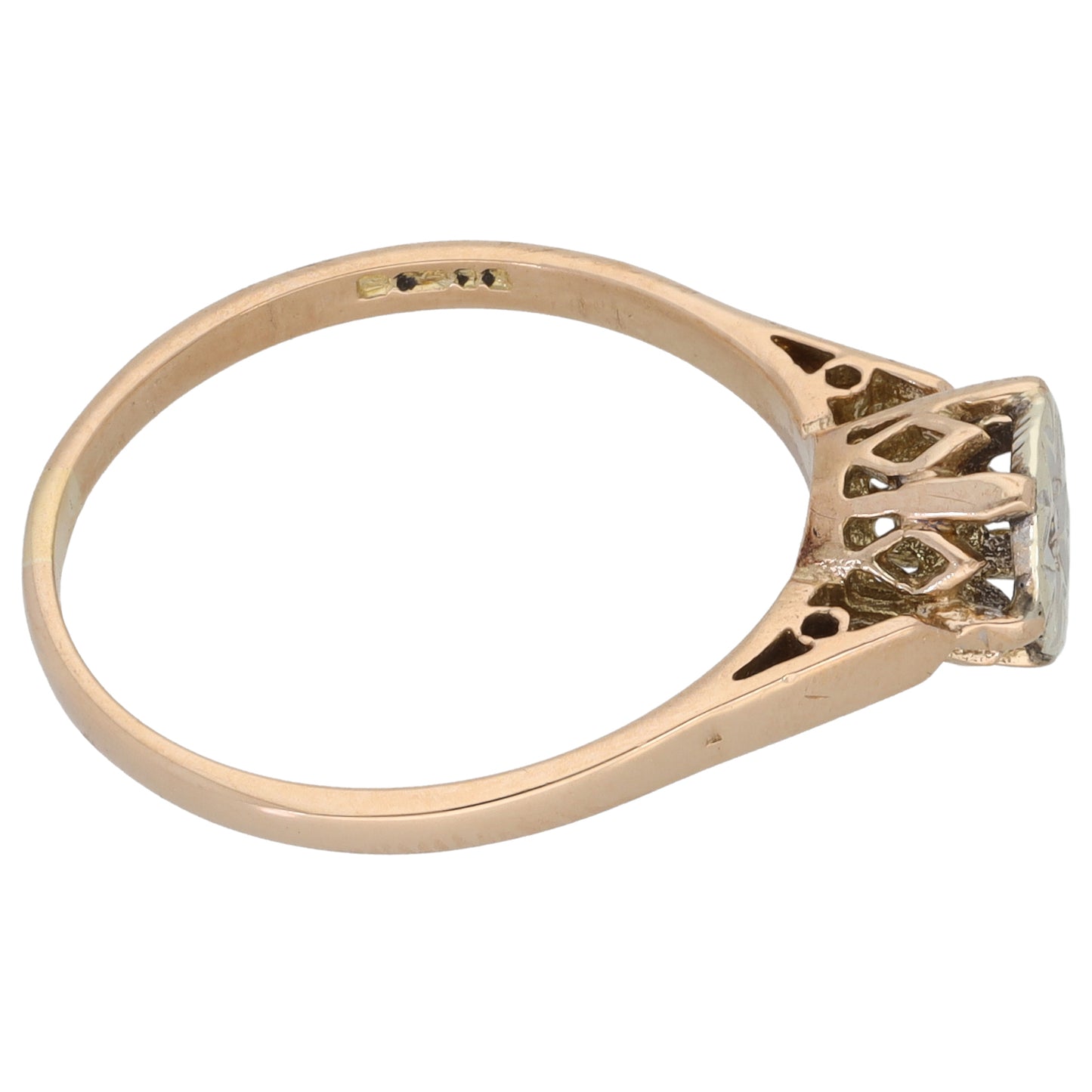 9ct Gold 0.01ct Diamond Solitaire Ring Size P