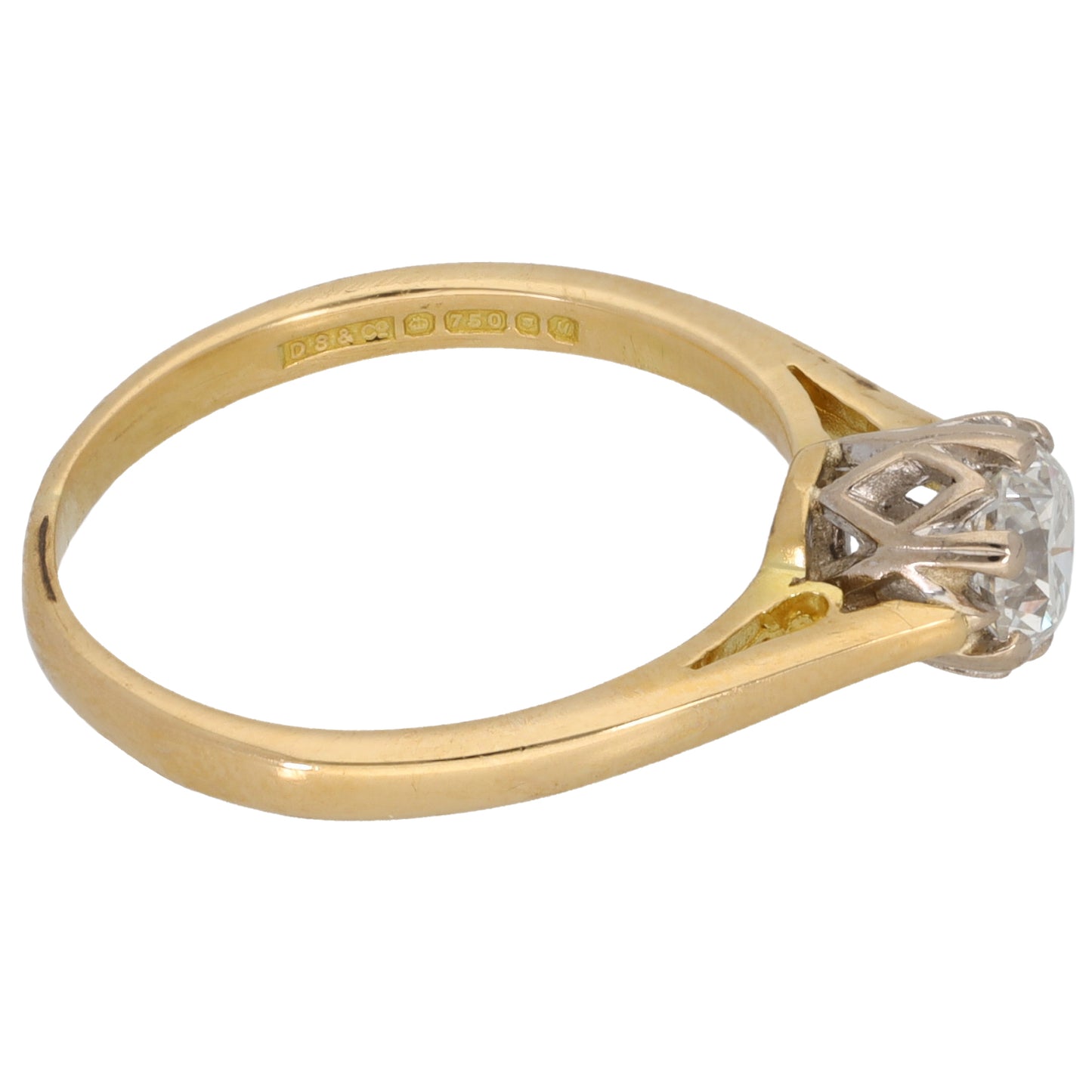 18ct Gold 0.50ct Diamond Solitaire Ring Size K