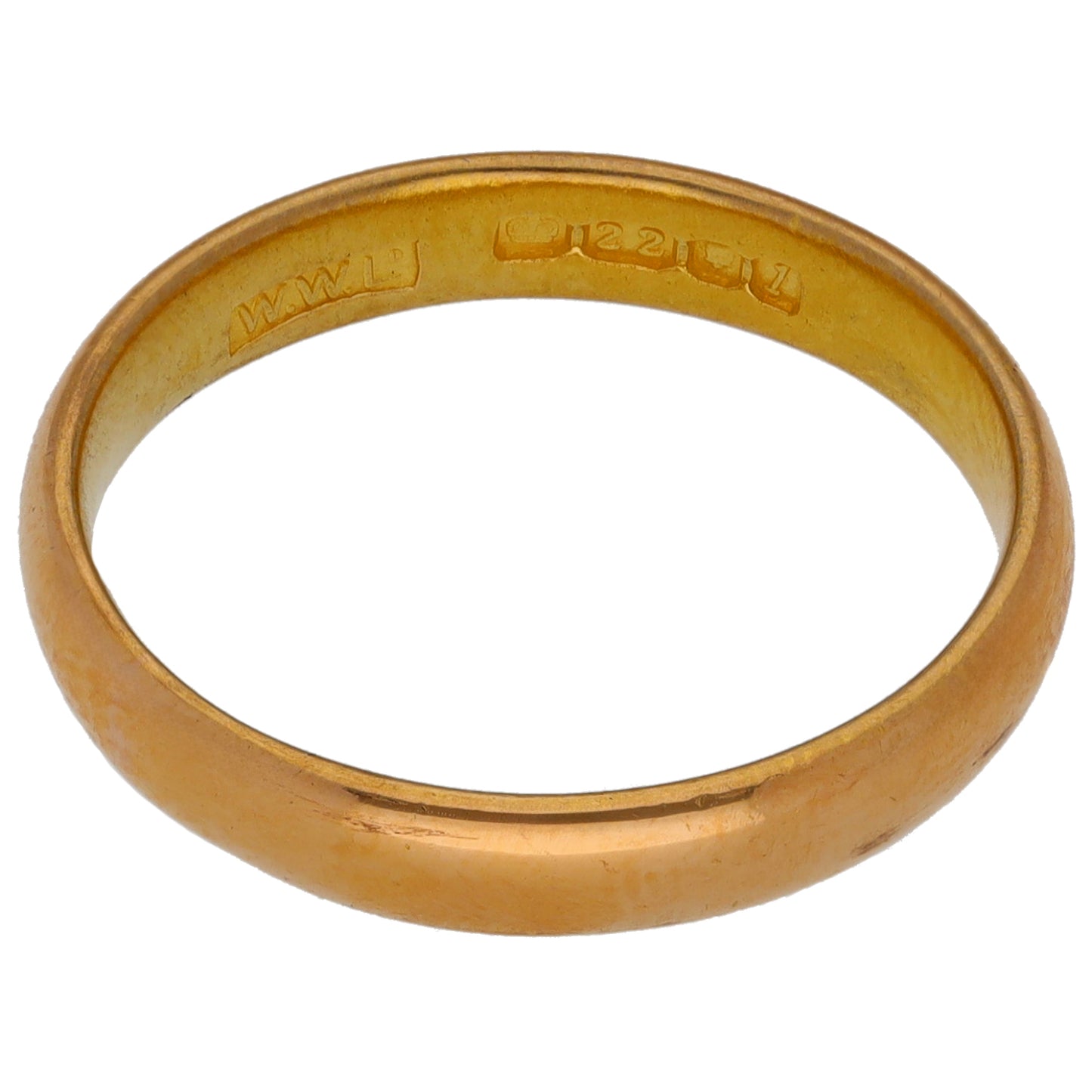 22ct Gold Plain Wedding Ring Size P