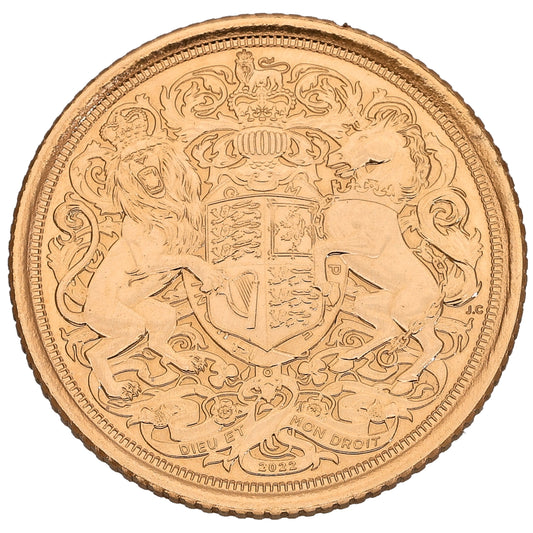 24ct Gold King Charles III Half Sovereign Coin 2022