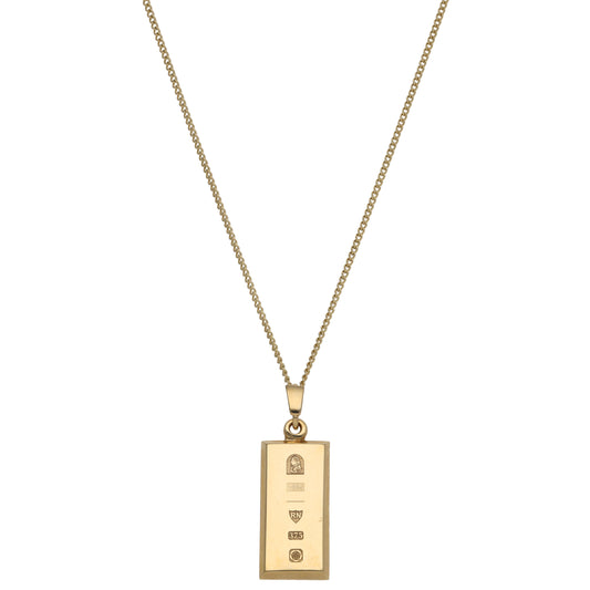 9ct Gold Nelson Ingot Pendant With Chain