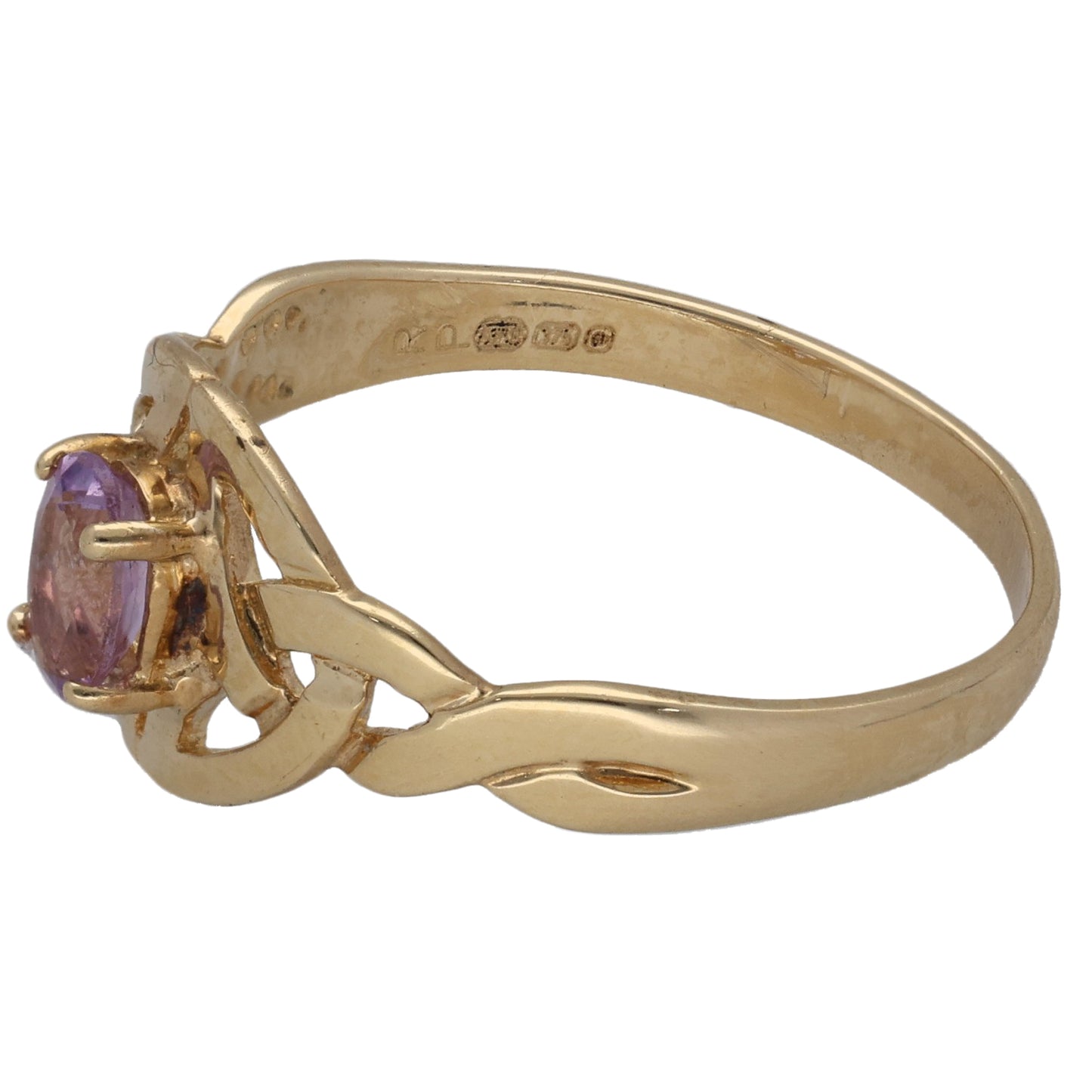 9ct Gold Amethyst Single Stone Ring Size T