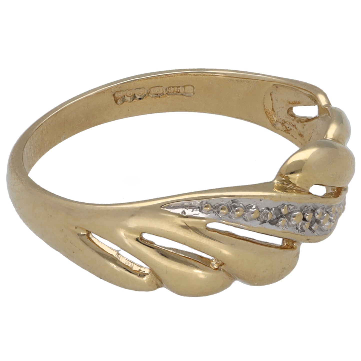 9ct Gold 0.01ct Diamond Alternative Ring Size M