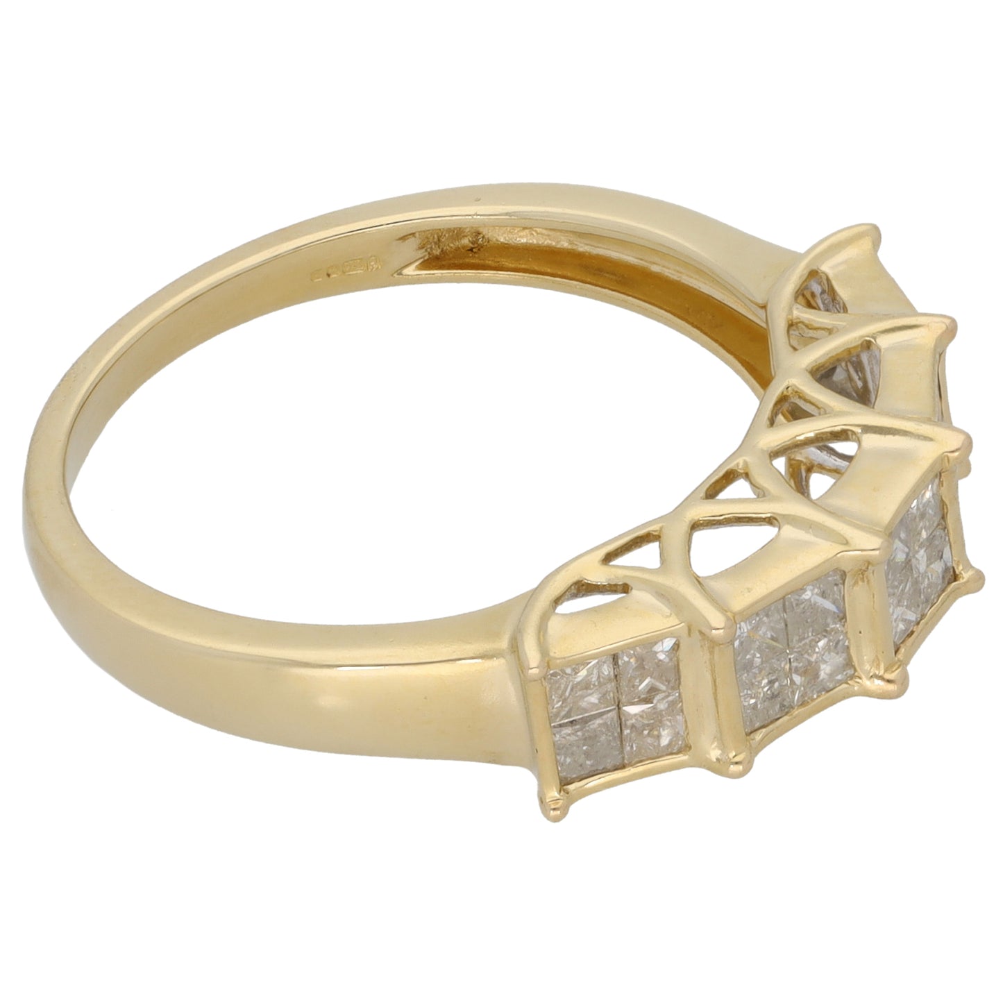 9ct Gold 1.00ct Diamond Half Eternity Ring Size P