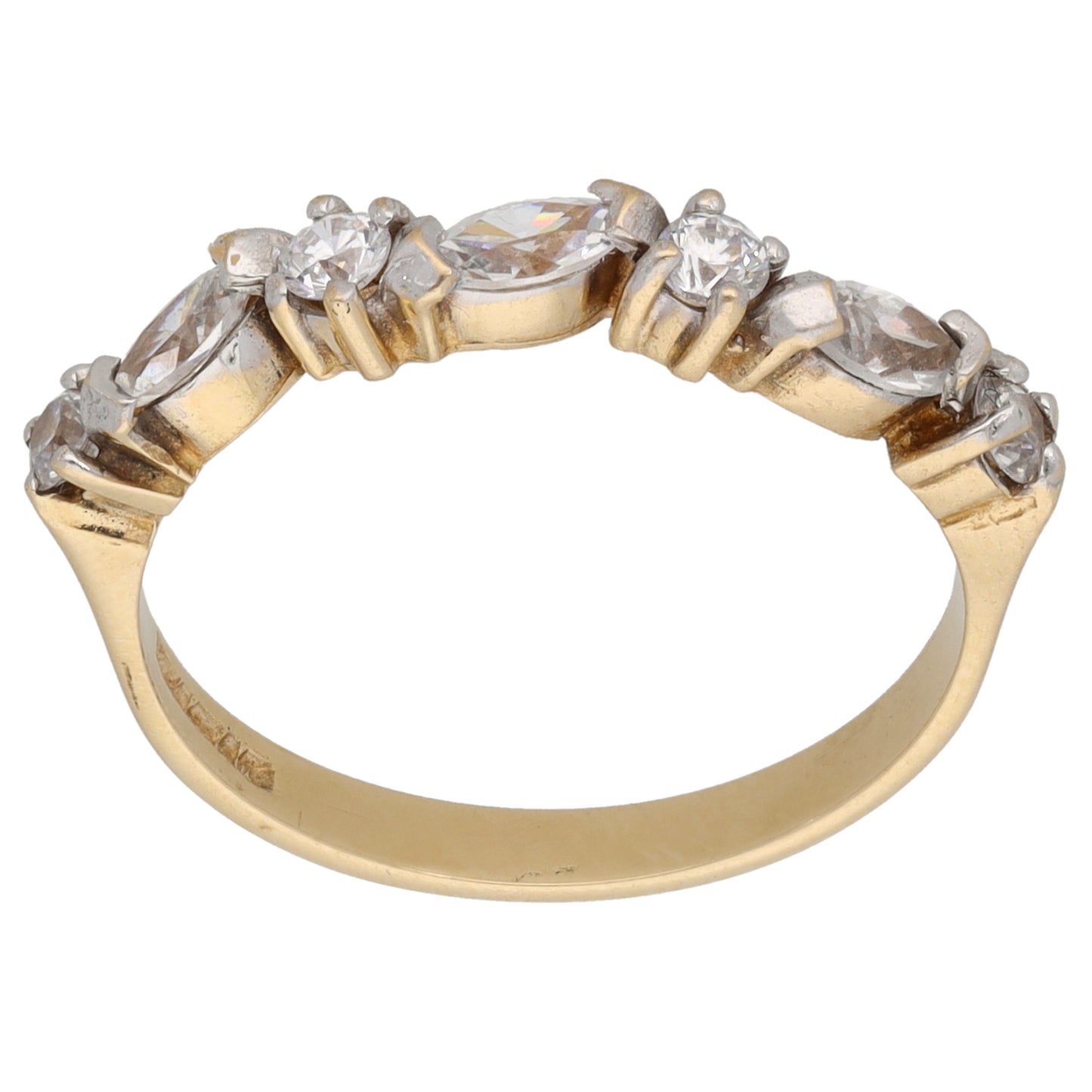 9ct Gold Cubic Zirconia Half Eternity Ring Size O