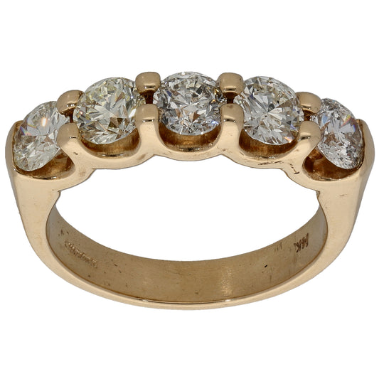 14ct Gold 1.77ct Diamond Half Eternity Ring Size P