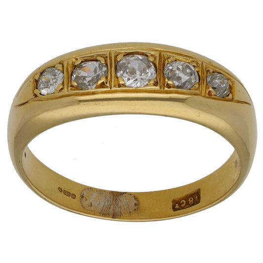 14ct Gold 0.45ct Diamond Half Eternity Ring Size V