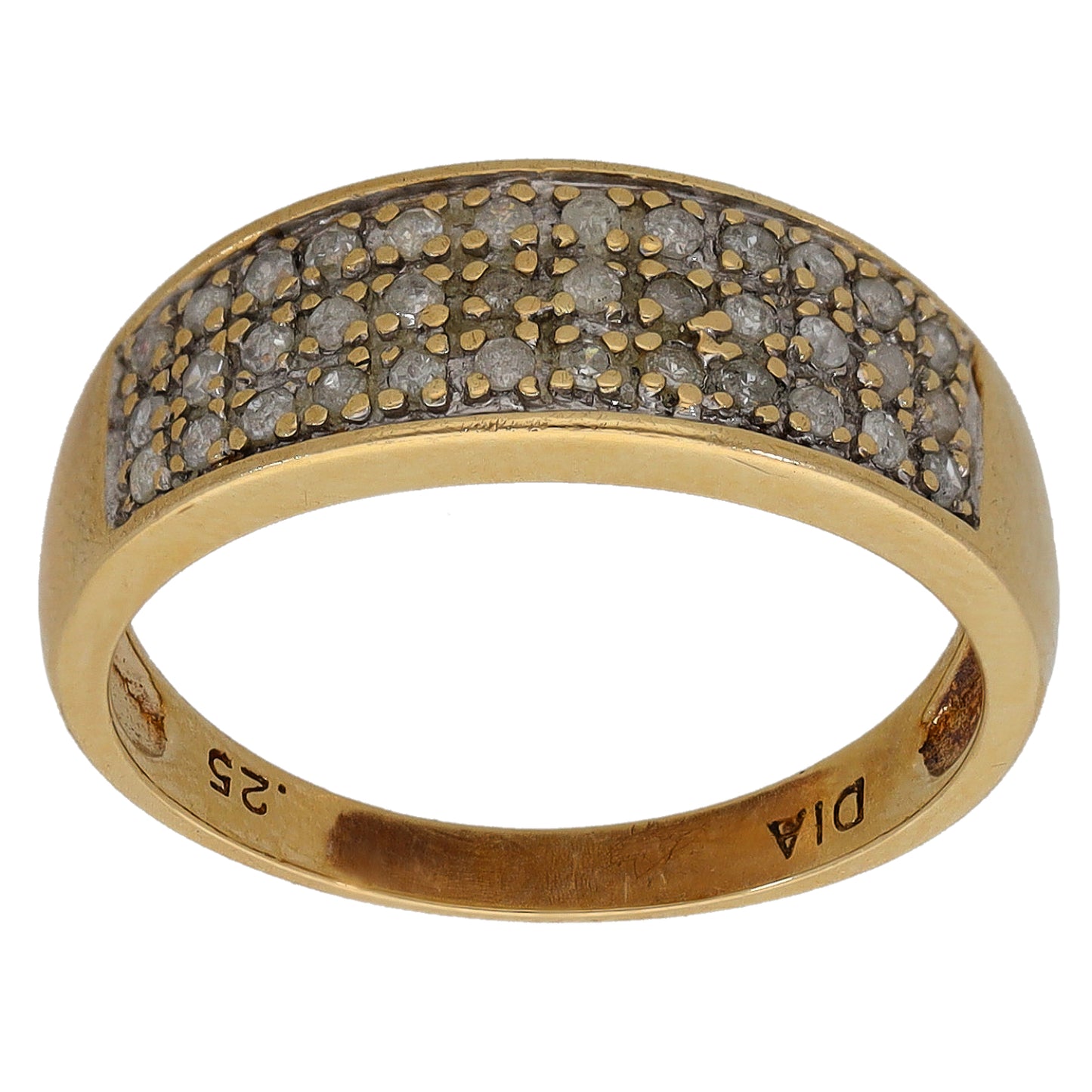 9ct Gold 0.25ct Diamond Dress/Cocktail Ring Size N