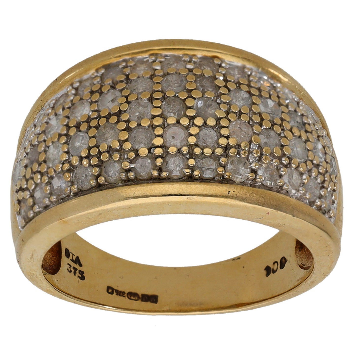 9ct Bicolour Gold 1.02ct Diamond Cluster Ring Size M
