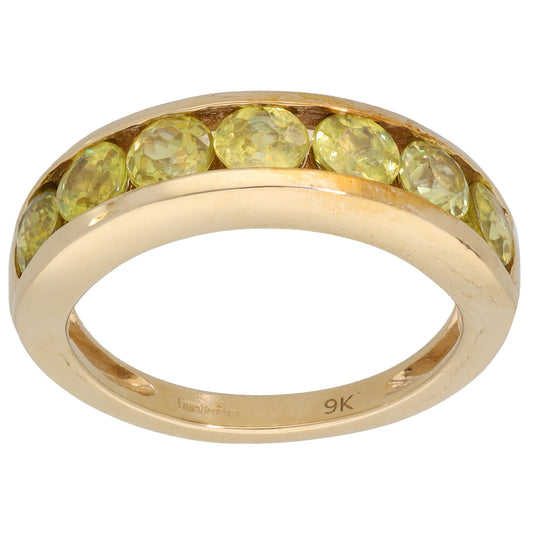 9ct Gold Sphene Half Eternity Ring Size N