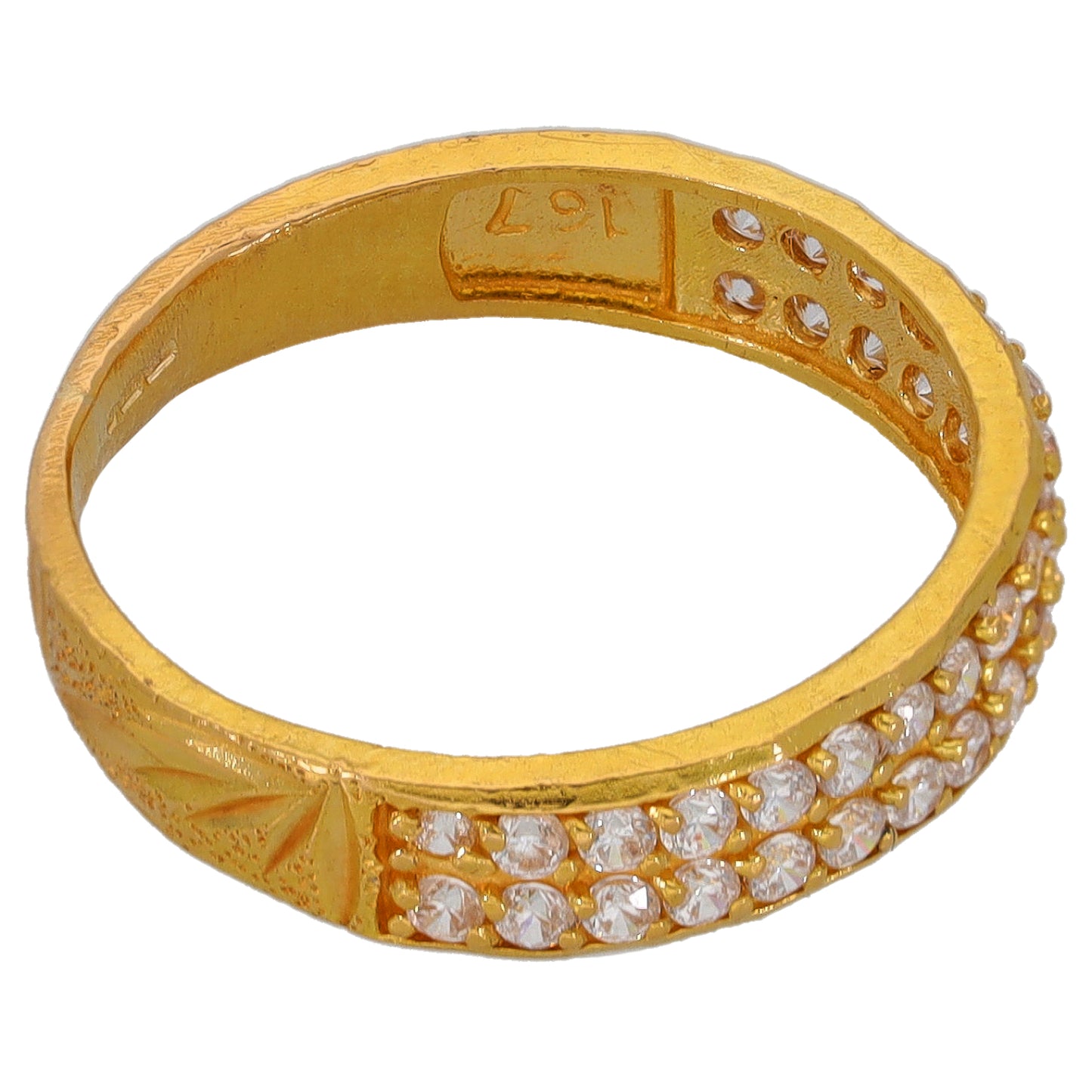 18ct Gold Cubic Zirconia Half Eternity Ring Size N
