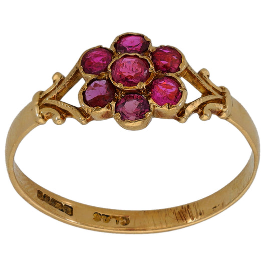 9ct Gold Ruby Dress/Cocktail Ring Size P