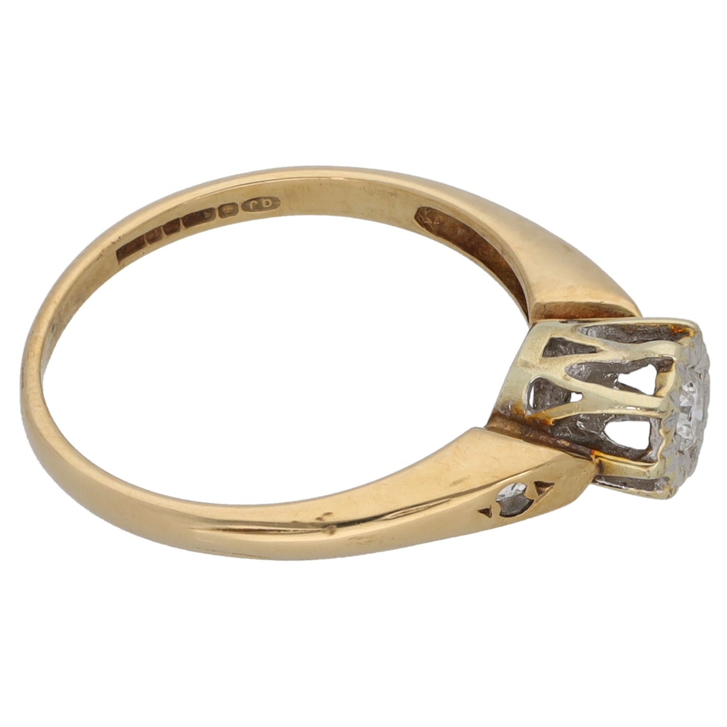 9ct Gold 0.10ct Diamond Three Stone Ring Size K