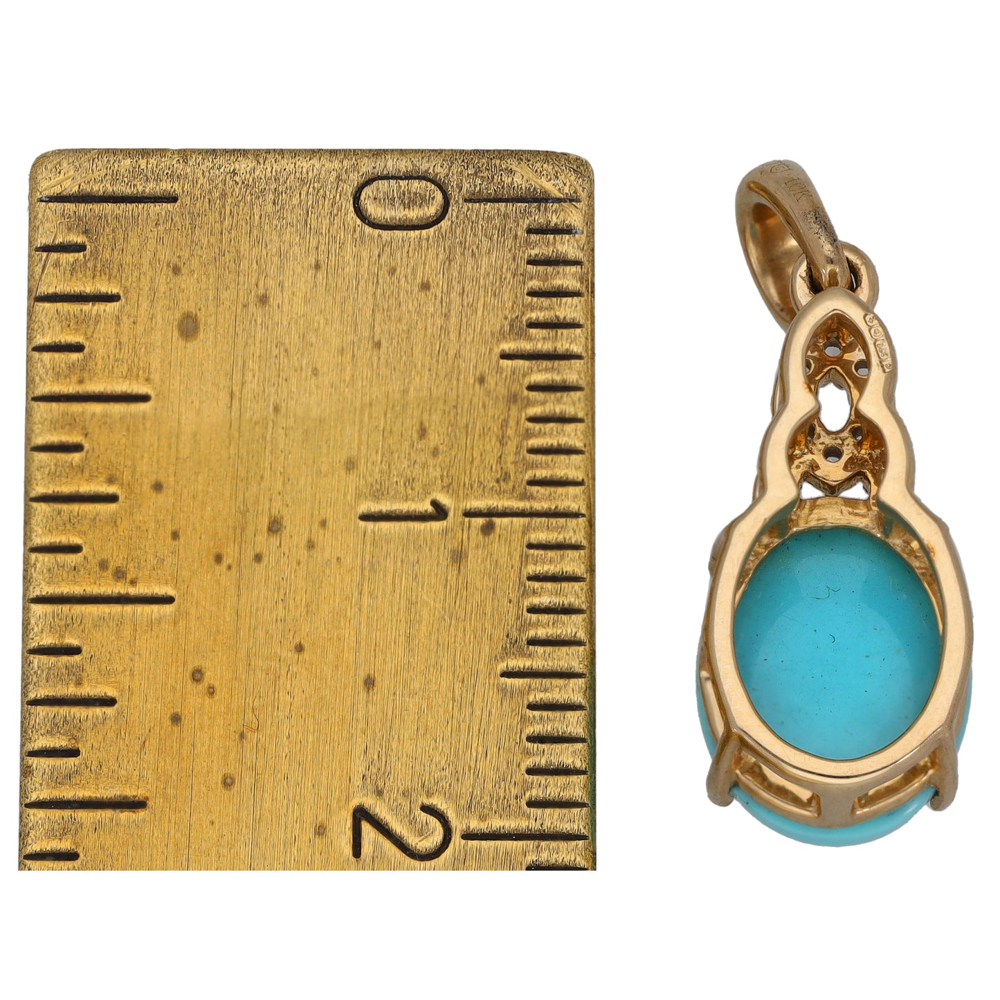 9ct Gold Turquoise & Imitation Dress/Cocktail Pendant