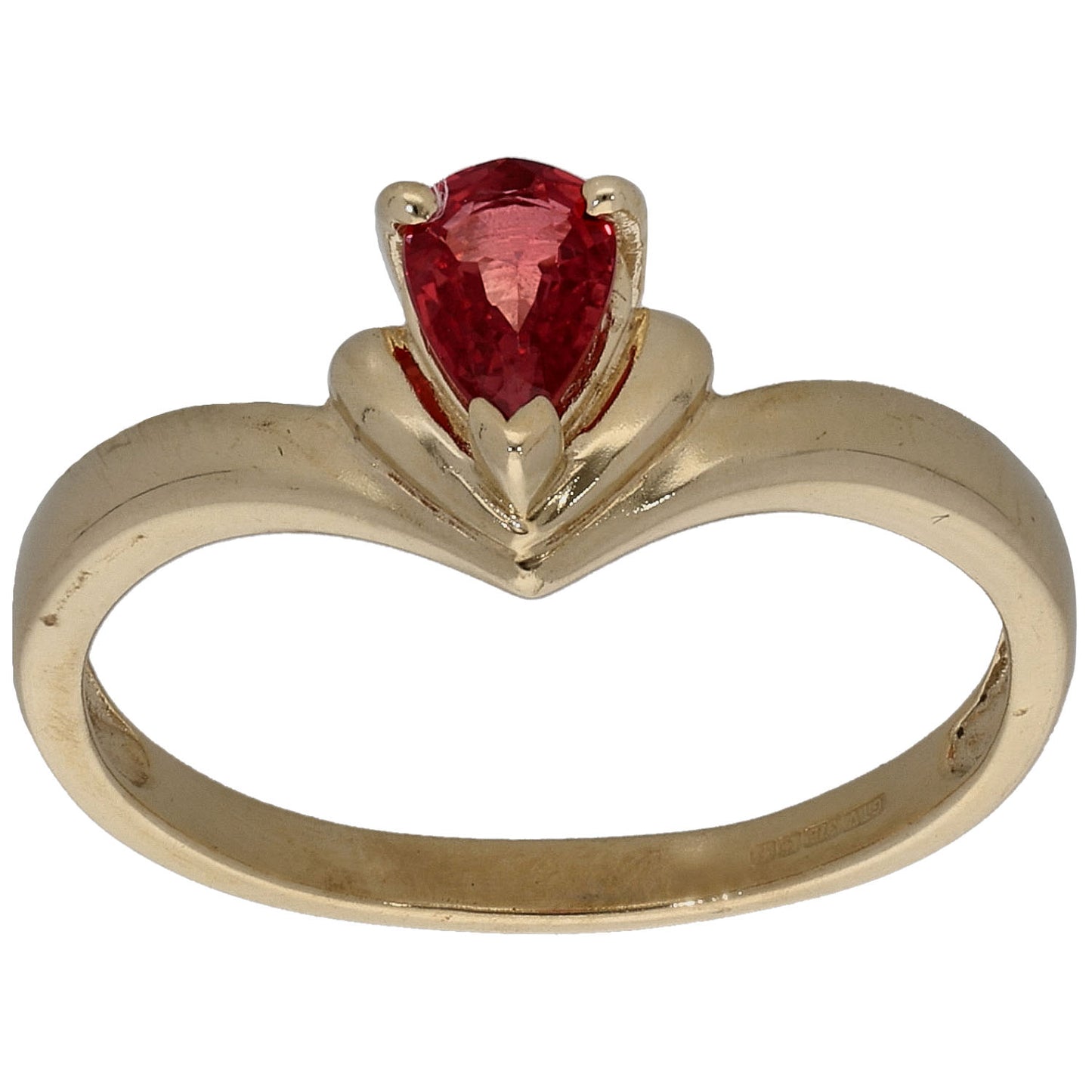 9ct Gold Sapphire Single Stone Ring Size N