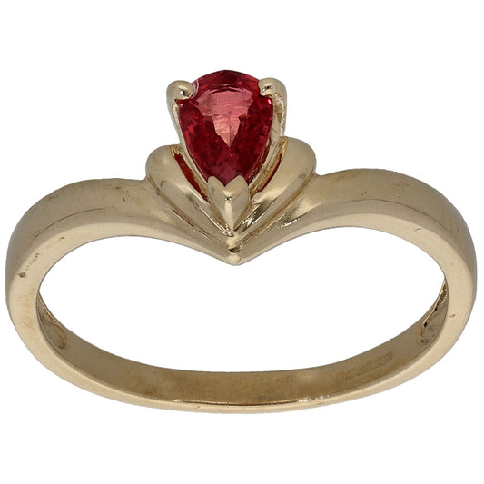 9ct Gold Sapphire Single Stone Ring Size N