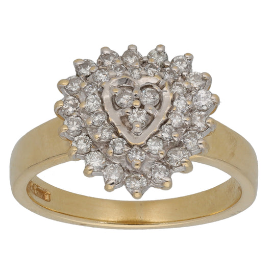 9ct Gold 0.50ct Diamond Cluster Ring Size L