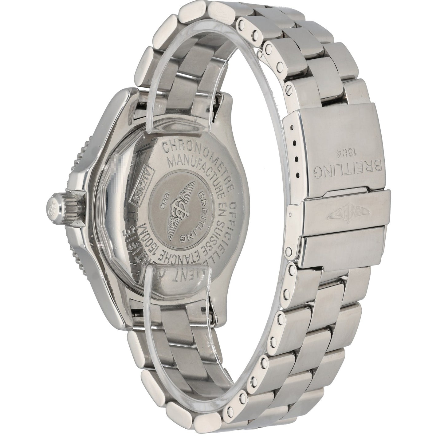 Breitling Superocean A17364 stainless steel watch caseback with bracelet and bezel