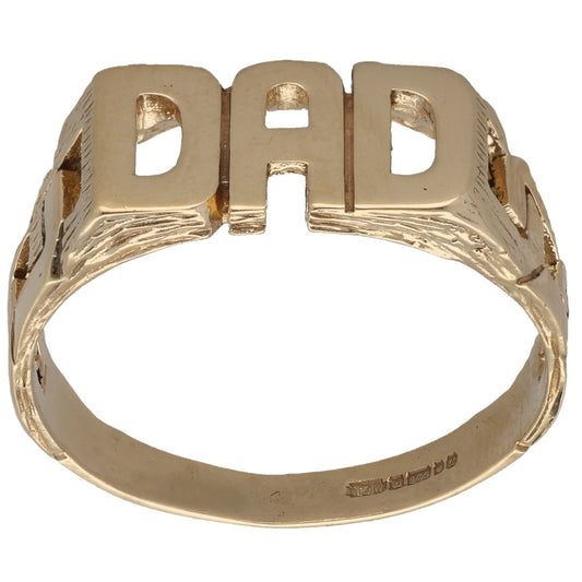 9ct Gold Dad Ring Size Z