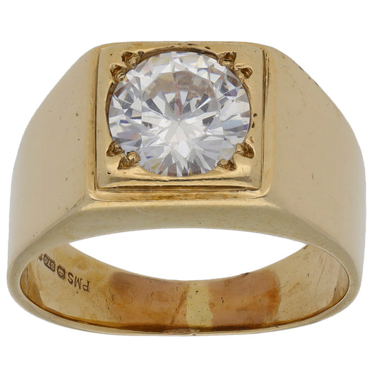 9ct Gold Cubic Zirconia Single Stone Ring Size O