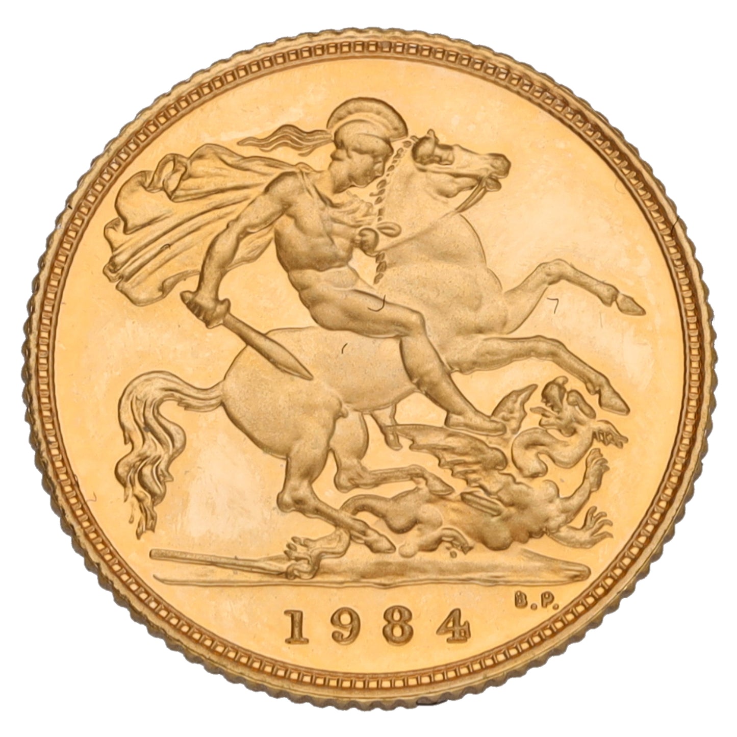 22ct Gold Queen Elizabeth II Half Sovereign Coin 1984