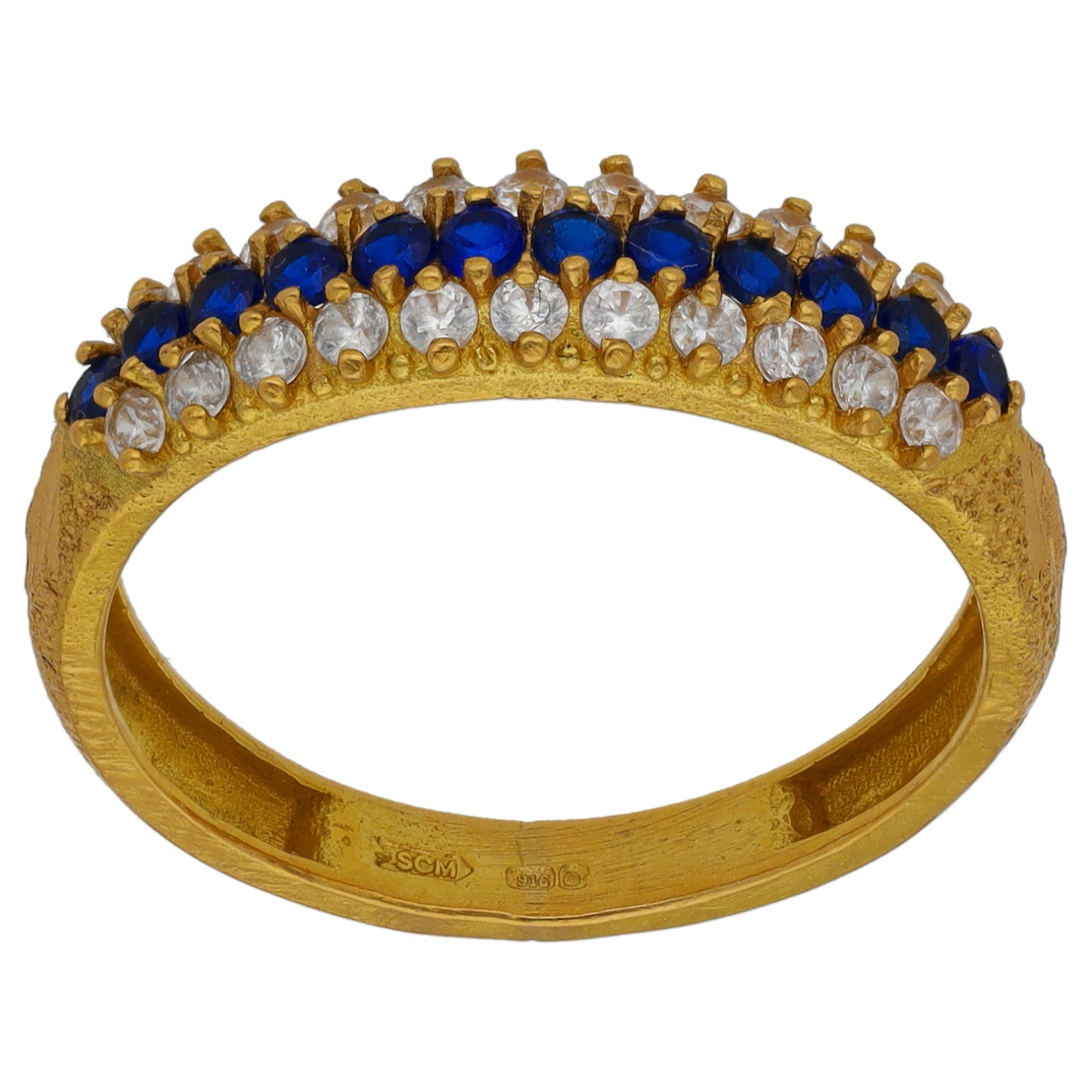 22ct Gold Imitation Half Eternity Ring Size N
