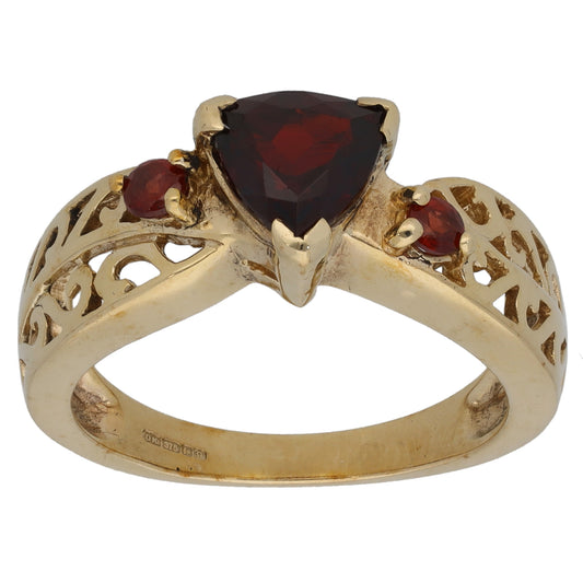9ct Gold Garnet Dress/Cocktail Ring Size N