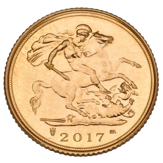 22ct Gold Queen Elizabeth II Half Sovereign Coin 2017