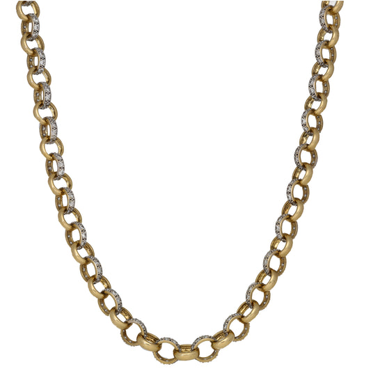 9ct Gold Cubic Zirconia Belcher Chain 26"