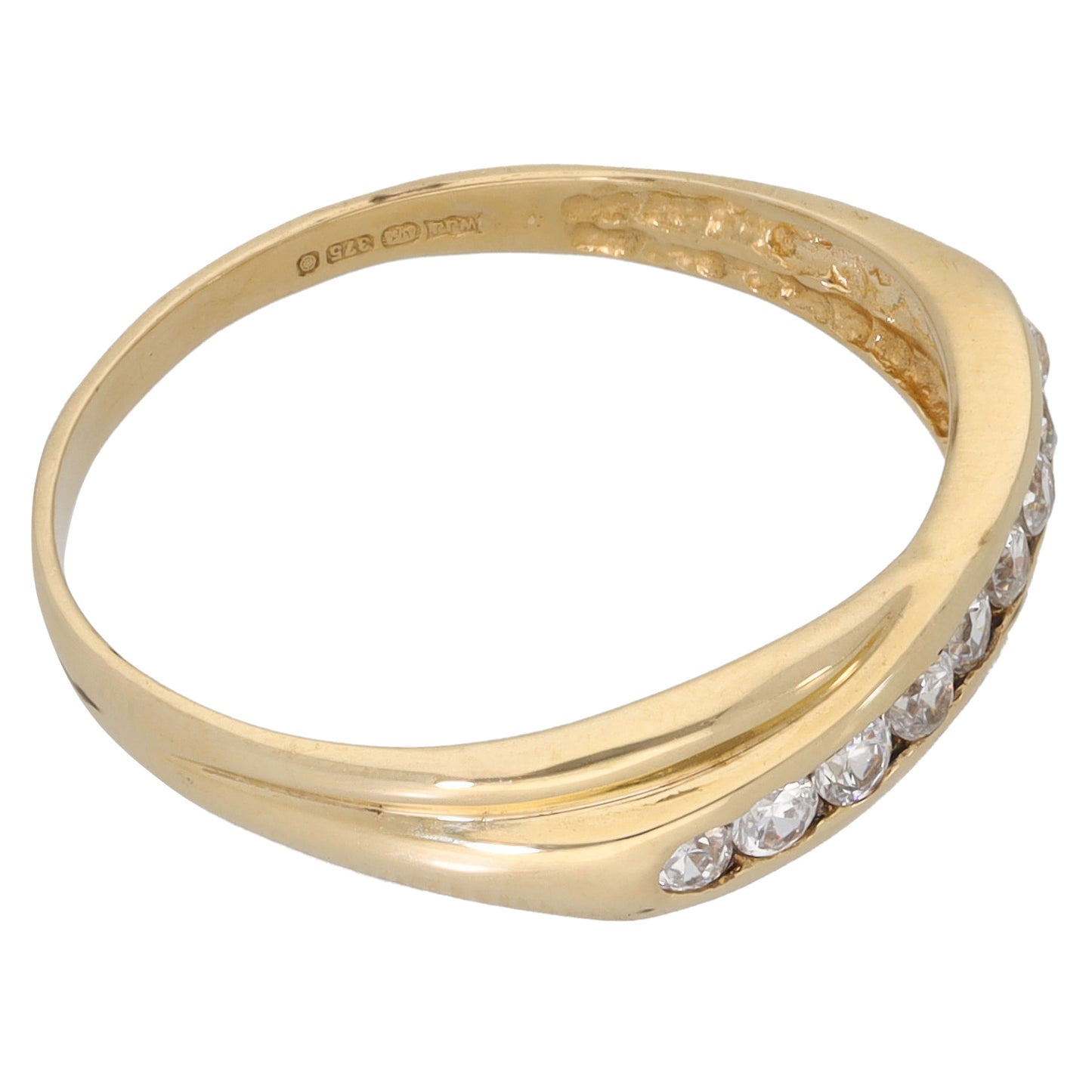 9ct Gold Cubic Zirconia Half Eternity Ring Size R