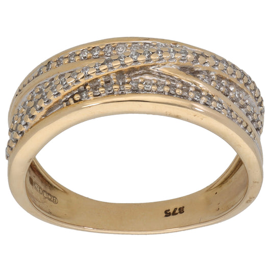 9ct Gold 0.36ct Diamond Half Eternity Ring Size M