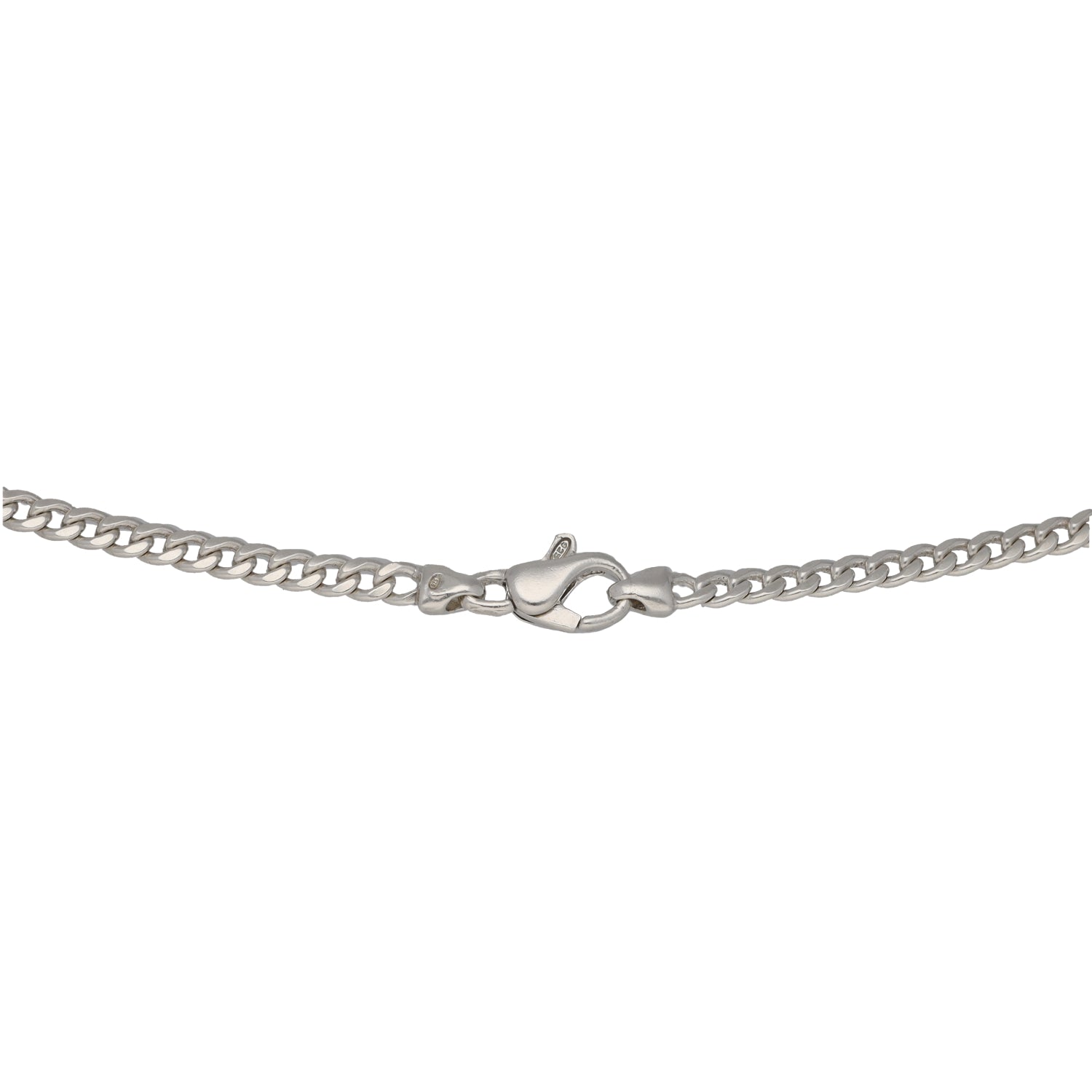 Sterling silver curb chain with clasp detail, 24-inch link necklace