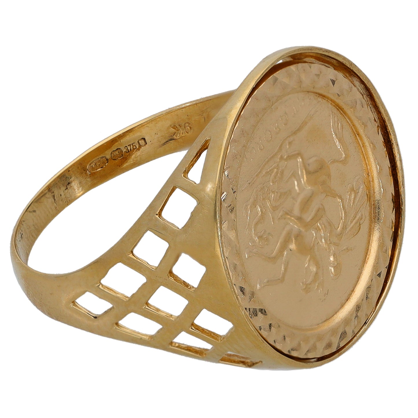 9ct Gold St George Ring Size P