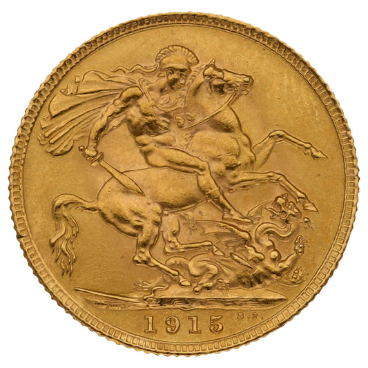 22ct Gold King George V Full Sovereign Coin 1915