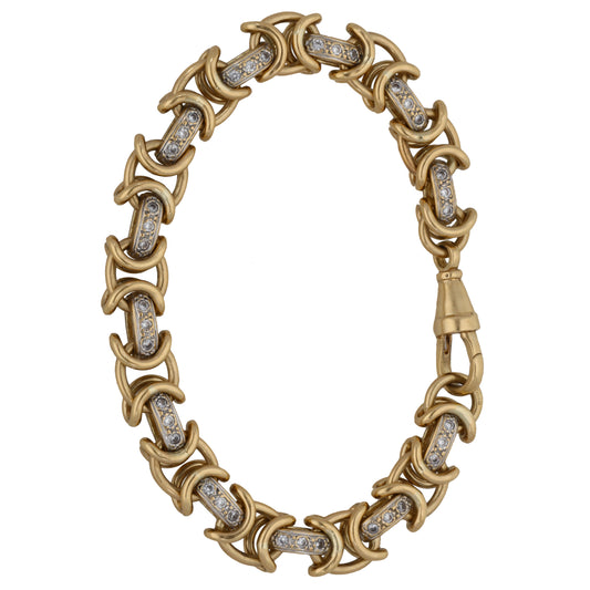 9ct Gold Cubic Zirconia Fancy Stone Set Bracelet