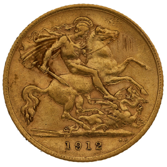 22ct Gold King George V Half Sovereign Coin 1912