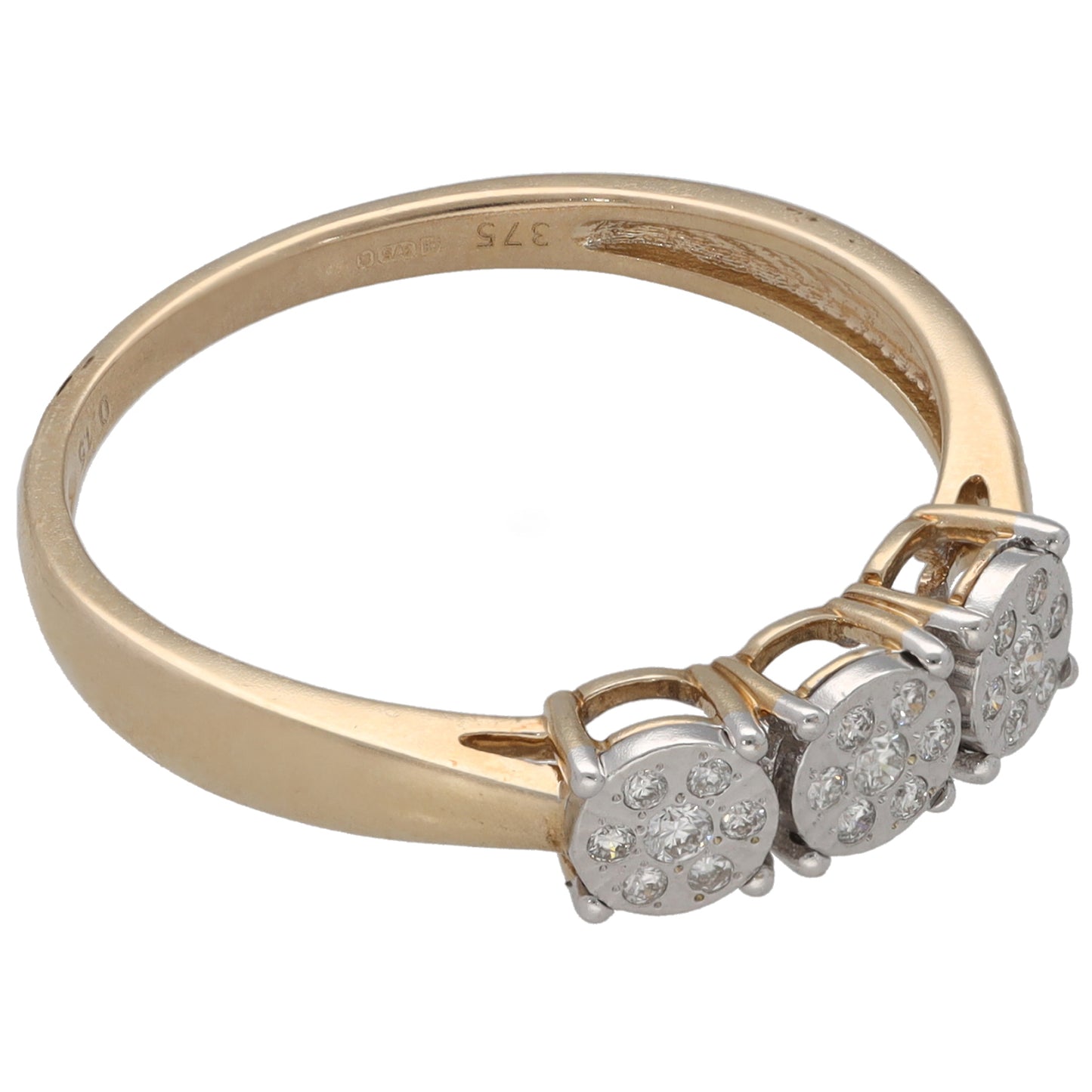 9ct Gold 0.15ct Diamond Dress/Cocktail Ring Size R