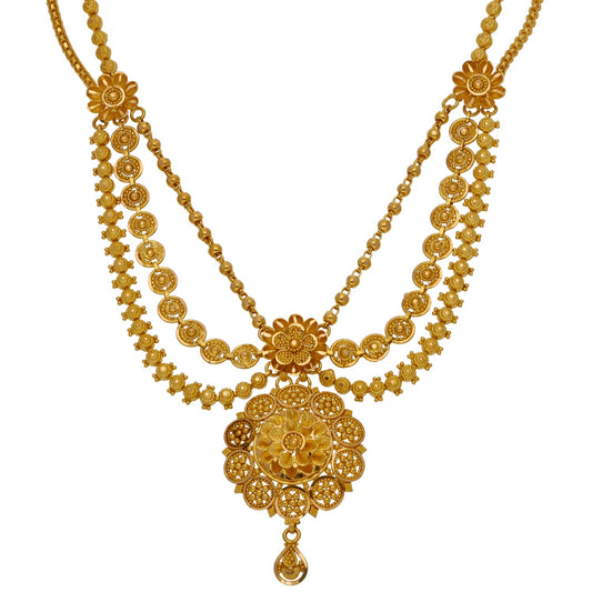 22ct Gold Earrings & Necklace Set